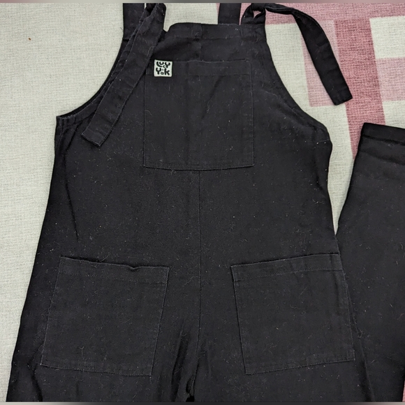 Black Lucy & Yak Woven Dungarees - Picture 3 of 4